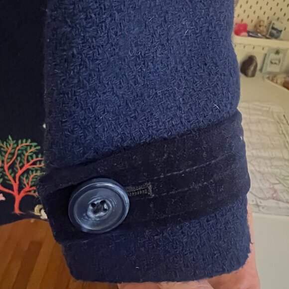 Mini Boden Wool Blend Embroidered Girl's Coat - Size 5-6 - Picture 5 of 7